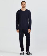Ink Waffle Knit Long Sleeve Crew Neck Tee - Men's Tee by ATM Anthony Thomas Melillo
