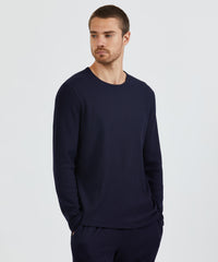 Ink Waffle Knit Long Sleeve Crew Neck Tee - Men's Tee by ATM Anthony Thomas Melillo