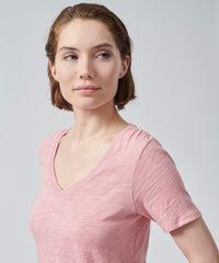 Juneberry Slub Jersey Classic V-Neck Tee | Women's Cotton Short Sleeve Tee by ATM Anthony Thomas Melillo