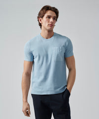 Marina Cotton Pique Crew Neck Pocket Tee | Men's Cotton Short Sleeeve Tee by ATM Anthony Thomas Melillo