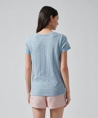 Marina Slub Jersey Schoolboy V-Neck Tee | Women's Cotton Short Sleeve Tee by ATM Anthony Thomas Melillo