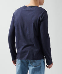 Midnight Classic Jersey Henley | Men's Cotton Long Sleeve T-shirt by ATM Anthony Thomas Melillo