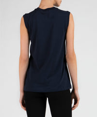 Midnight Classic Jersey Sleeveless Boy Tee - Women's Cotton Sleeveless T-shirt by ATM Anthony Thomas Melillo