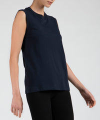 Midnight Classic Jersey Sleeveless Boy Tee - Women's Cotton Sleeveless T-shirt by ATM Anthony Thomas Melillo