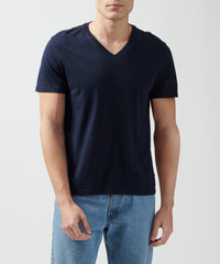Midnight Classic Jersey V-Neck Tee - Men's Cotton Short Sleeve T-shirt by ATM Anthony Thomas Melillo