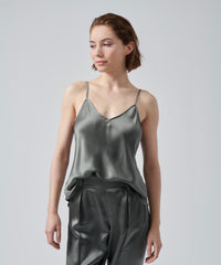 Olive Drab Silk Charmeuse Cami | Women's Top by ATM Anthony Thomas Melillo