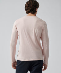 Oyster Pink Classic Jersey Long Sleeve Henley | Men's Cotton Long Sleeeve Tee by ATM Anthony Thomas Melillo