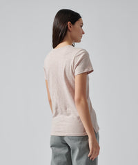 Oyster Pink Donegal Jersey Schoolboy Crew Neck Tee | Women's Cotton Short Sleeve Tee by ATM Anthony Thomas Melillo