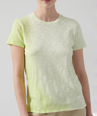 Pear Combo Slub Jersey Schoolboy Crew Neck Tee | Women's Short Sleeve T-Shirt by ATM Anthony Thomas Melillo