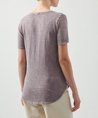 Prune Slub Jersey Classic V-Neck Tee | Women's Cotton Short Sleeve Tee by ATM Anthony Thomas Melillo