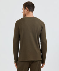 Sable Waffle Knit Long Sleeve Crew Neck Tee - Men's Tee by ATM Anthony Thomas Melillo