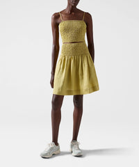 Seagrass Linen Smocked Tube Top | Women's Top by ATM Anthony Thomas Melillo