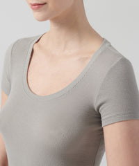 Shadow Modal Rib Crew Neck Dress | Women's Casual Dress by ATM Anthony Thomas Melillo