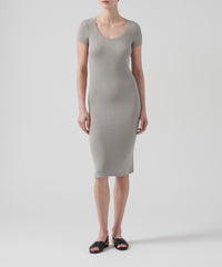 Shadow Modal Rib Crew Neck Dress | Women's Casual Dress by ATM Anthony Thomas Melillo