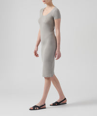 Shadow Modal Rib Crew Neck Dress | Women's Casual Dress by ATM Anthony Thomas Melillo