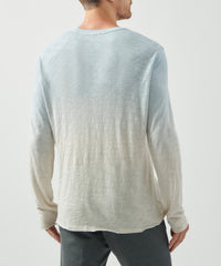 Sparrow/ Winter Sky Slub Jersey Destroyed Wash Tee | Men's Cotton Long Sleeve Tee by ATM Anthony Thomas Melillo
