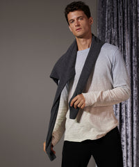 Sparrow/ Winter Sky Slub Jersey Destroyed Wash Tee | Men's Cotton Long Sleeve Tee by ATM Anthony Thomas Melillo