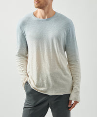 Sparrow/ Winter Sky Slub Jersey Destroyed Wash Tee | Men's Cotton Long Sleeve Tee by ATM Anthony Thomas Melillo