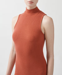 Spice Modal Rib Mock Neck Back Button Placket Dress | Women's Casual Dress by ATM Anthony Thomas Melillo