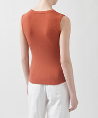 Spice Modal Rib Sleeveless Crew Neck Top | Women's Ribbed Top by ATM Anthony Thomas Melillo