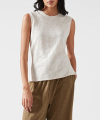 Tan Slub Jersey Sleeveless Schoolboy Tee - Women's Tee by ATM Anthony Thomas Melillo