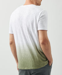 White/ Bay Leaf Slub Jersey Crew Neck Tee | Men's Short Sleeve Tee by ATM Anthony Thomas Melillo