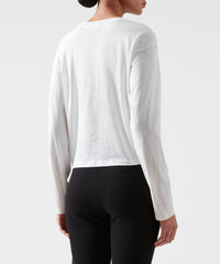 White Classic Jersey Long Sleeve Boy Tee - Women's Cotton Long Sleeve T-shirt by ATM Anthony Thomas Melillo
