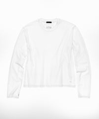 White Classic Jersey Long Sleeve Boy Tee - Women's Cotton Short Sleeve T-shirt by ATM Anthony Thomas Melillo