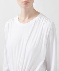 White Classic Jersey Long Sleeve Twist Top | Women's Top by ATM Anthony Thomas Melillo