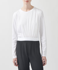 White Classic Jersey Long Sleeve Twist Top | Women's Top by ATM Anthony Thomas Melillo
