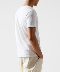 White Classic Jersey V-Neck Tee - Men's Cotton Short Sleeve T-shirt by ATM Anthony Thomas Melillo
