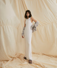 White Modal Jersey Sleeveless Maxi Dress | Women's Dress by ATM Anthony Thomas Melillo