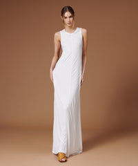 White Modal Jersey Sleeveless Maxi Dress | Women's Dress by ATM Anthony Thomas Melillo