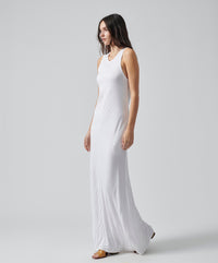 White Modal Jersey Sleeveless Maxi Dress | Women's Dress by ATM Anthony Thomas Melillo
