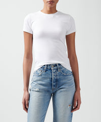 White Baby Tee | Women's Cotton Short Sleeve T-shirt by ATM Anthony Thomas Melillo