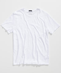 White Slub Jersey Crew Neck Tee - Men's Cotton Short Sleeve Tee by ATM Anthony Thomas Melillo