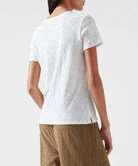 White Slub Jersey Schoolboy Crew Neck Tee - Women's Short Sleeve T-Shirt by ATM Anthony Thomas Melillo