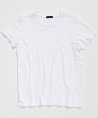 White Slub Jersey Schoolboy Crew Neck Tee - Women's Short Sleeve T-Shirt by ATM Anthony Thomas Melillo