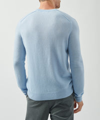Winter Sky Recycled Cashmere Exposed Seam Crew Neck Sweater | Men's Sweater by ATM Anthony Thomas Melillo