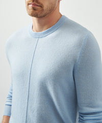 Winter Sky Recycled Cashmere Exposed Seam Crew Neck Sweater | Men's Sweater by ATM Anthony Thomas Melillo