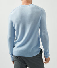 Winter Sky Recycled Cashmere Exposed Seam V-Neck Sweater | Men's Sweater by ATM Anthony Thomas Melillo