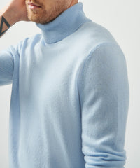 Winter Sky Recycled Cashmere Turtleneck Sweater | Men's Sweater by ATM Anthony Thomas Melillo