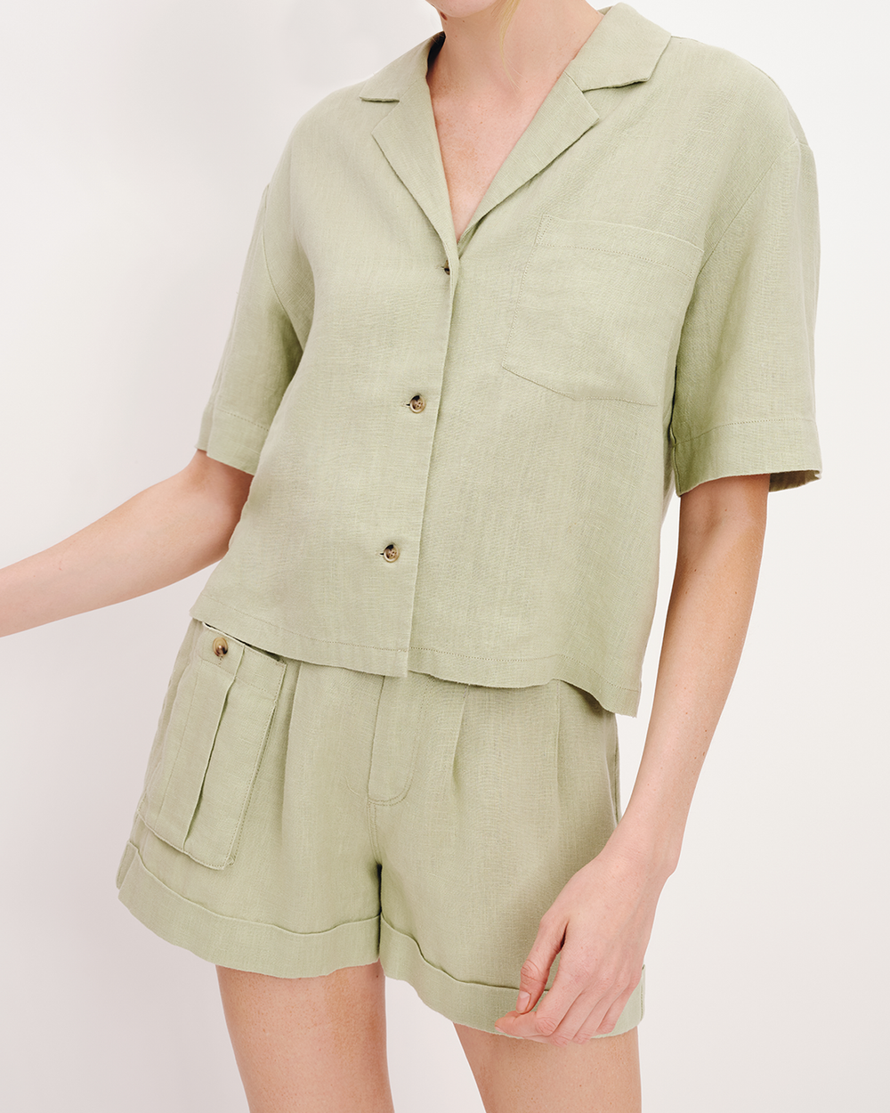 Heavyweight Linen Camp Shirt - Morning Mist