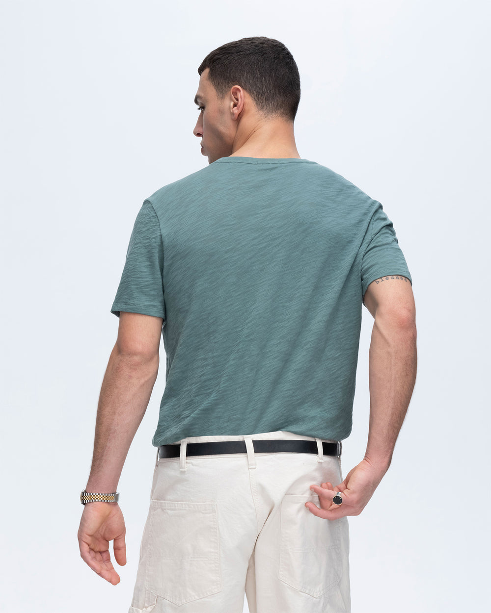 Slub Jersey Short Sleeve Crew Neck Tee - Spring Eucalyptus