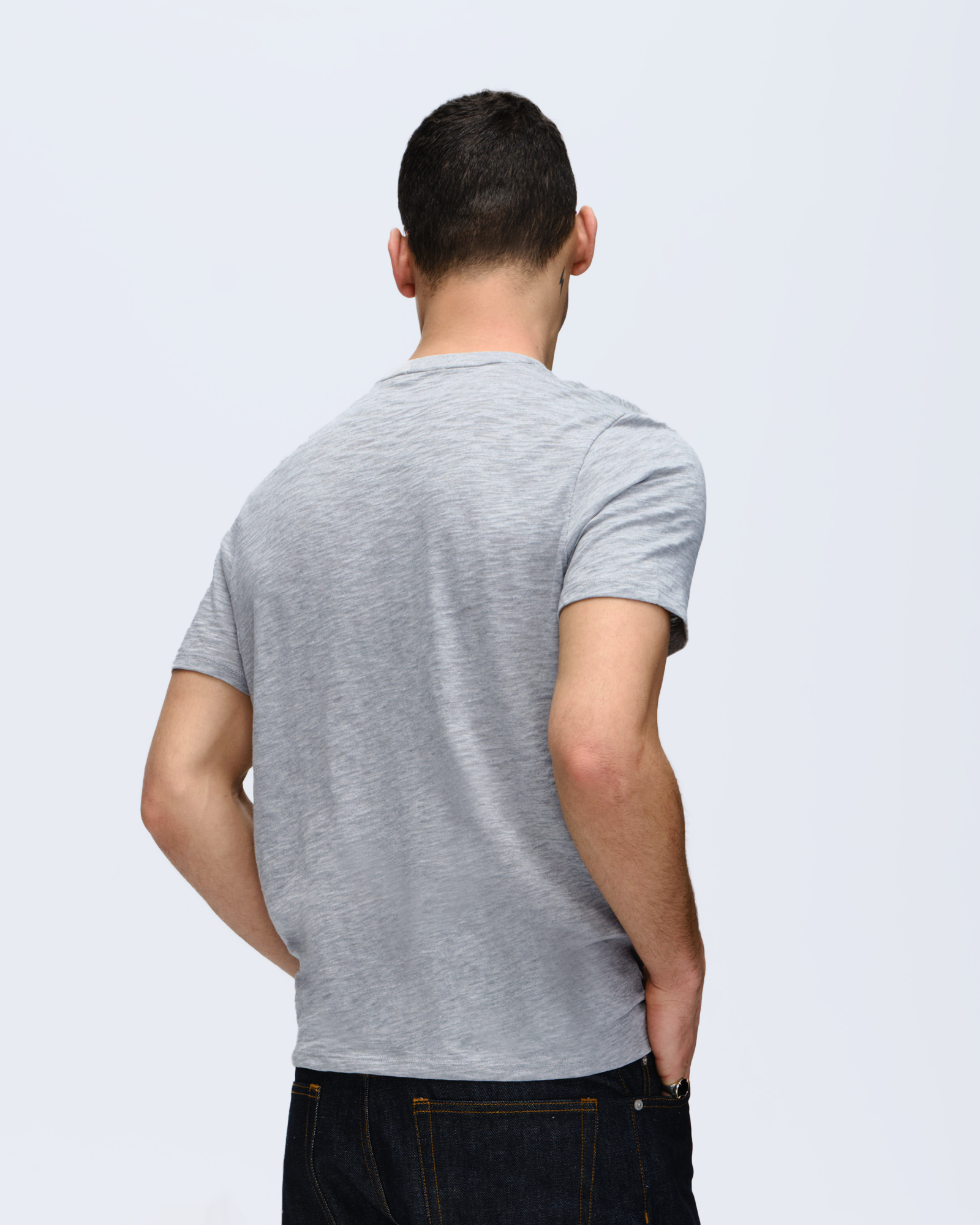 Slub Jersey Crew Neck Tee - Heather Grey
