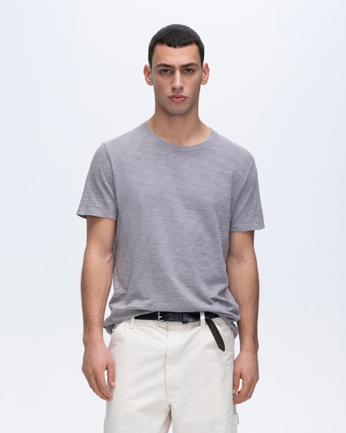 Slub Jersey Chroma Wash Short Sleeve Crew Neck Tee - Shark