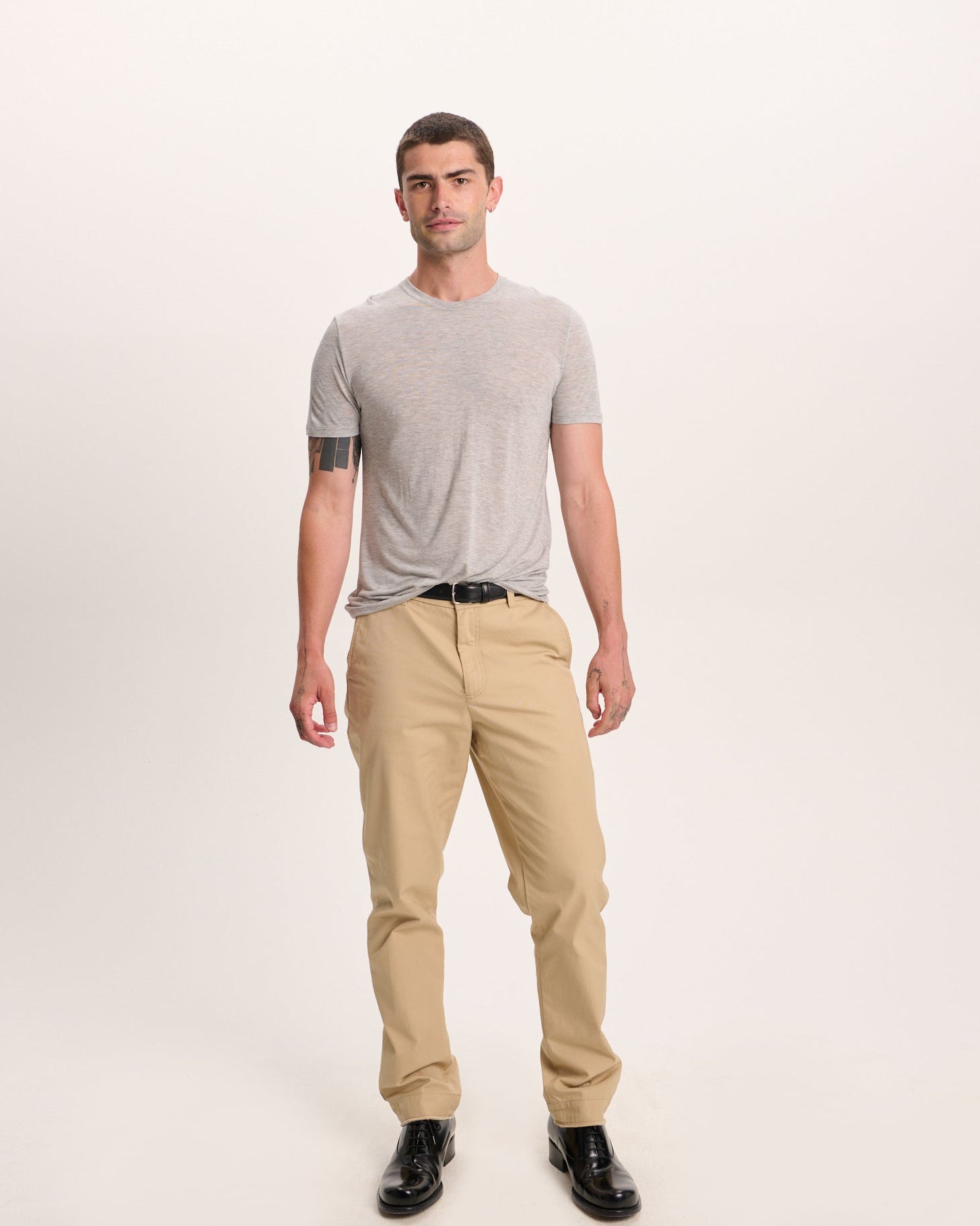 Modal Jersey Crew Neck Tee - Heather Grey