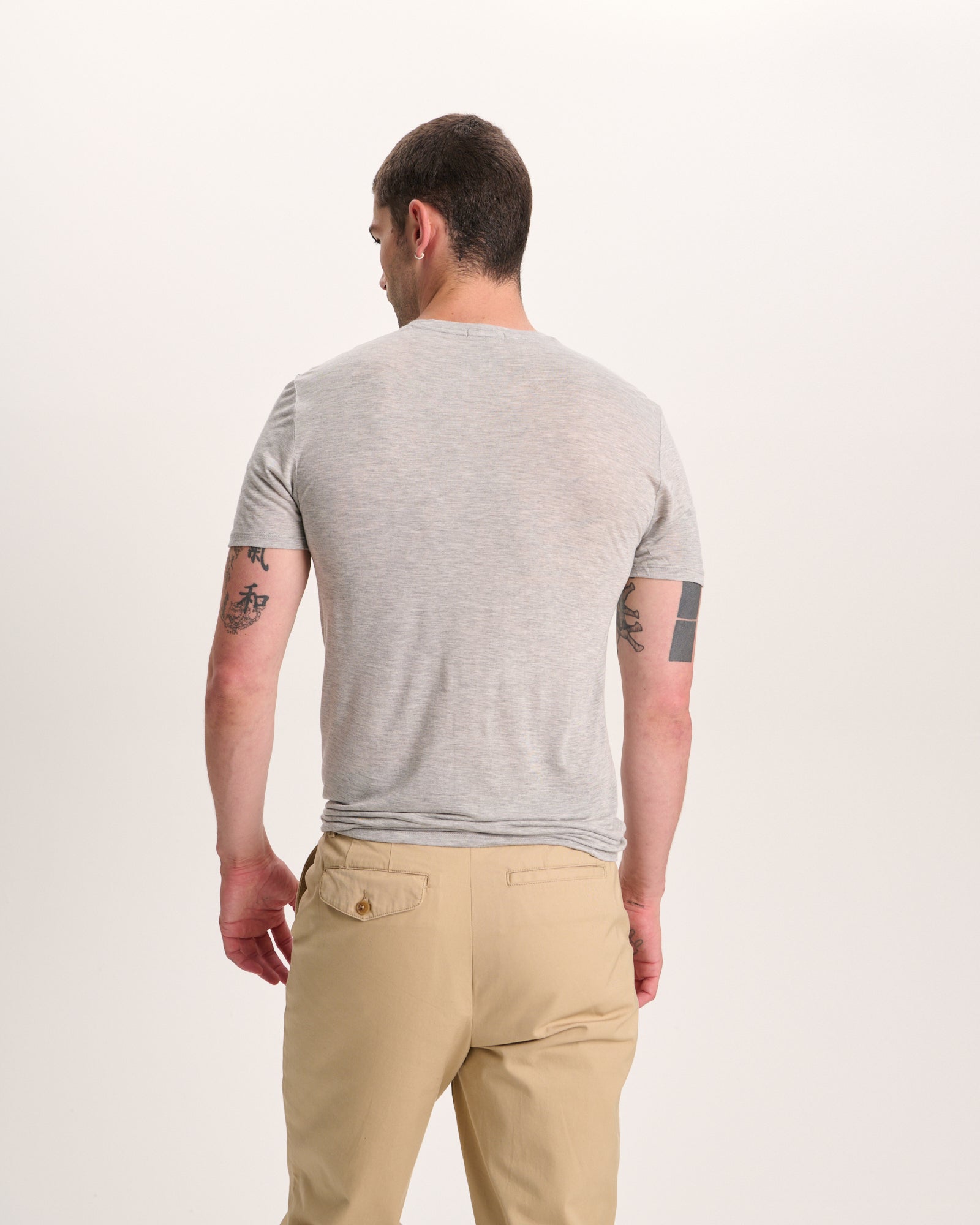 Modal Jersey Crew Neck Tee - Heather Grey