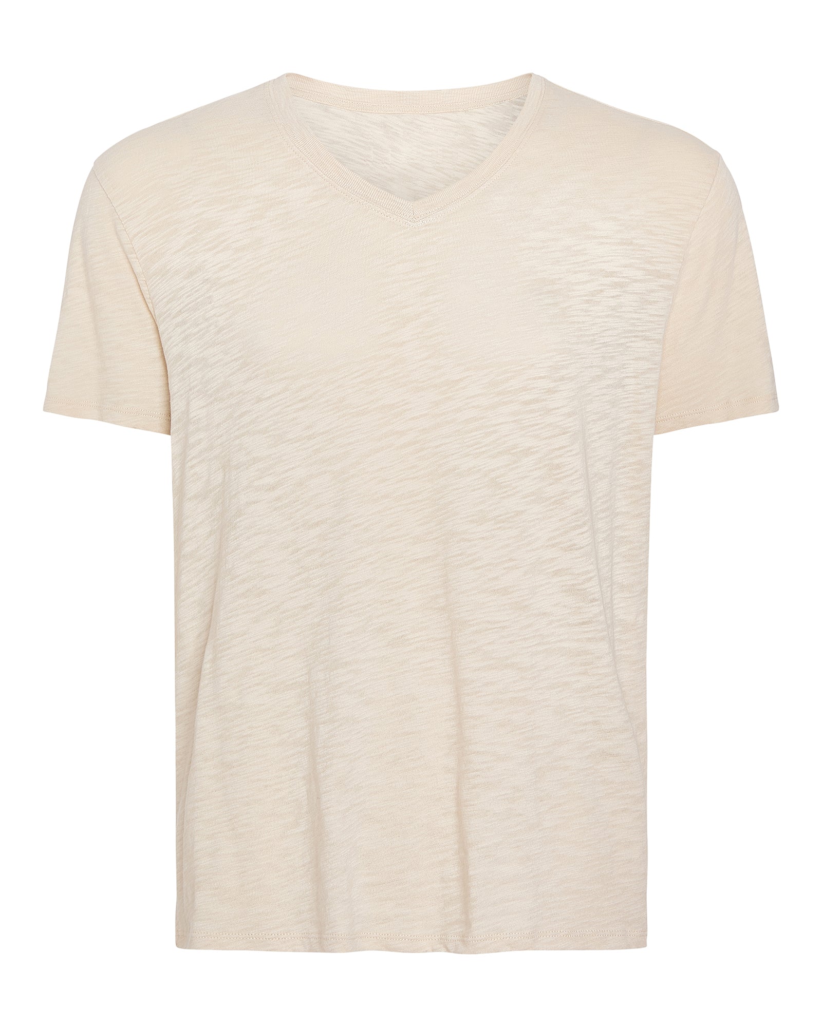 Slub Jersey Chroma Wash V-Neck Tee - Bleached Oak