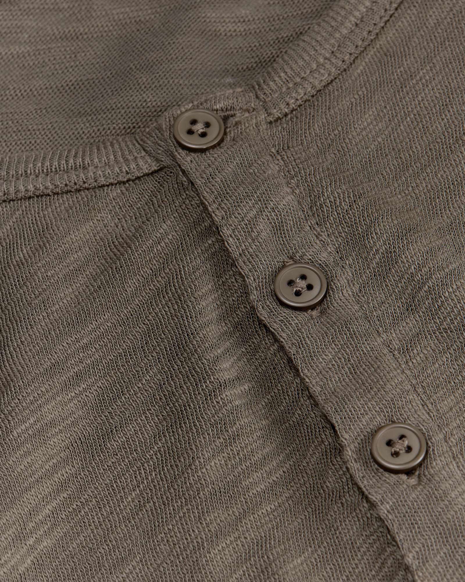 Slub Jersey Destroyed Wash Henley - Army